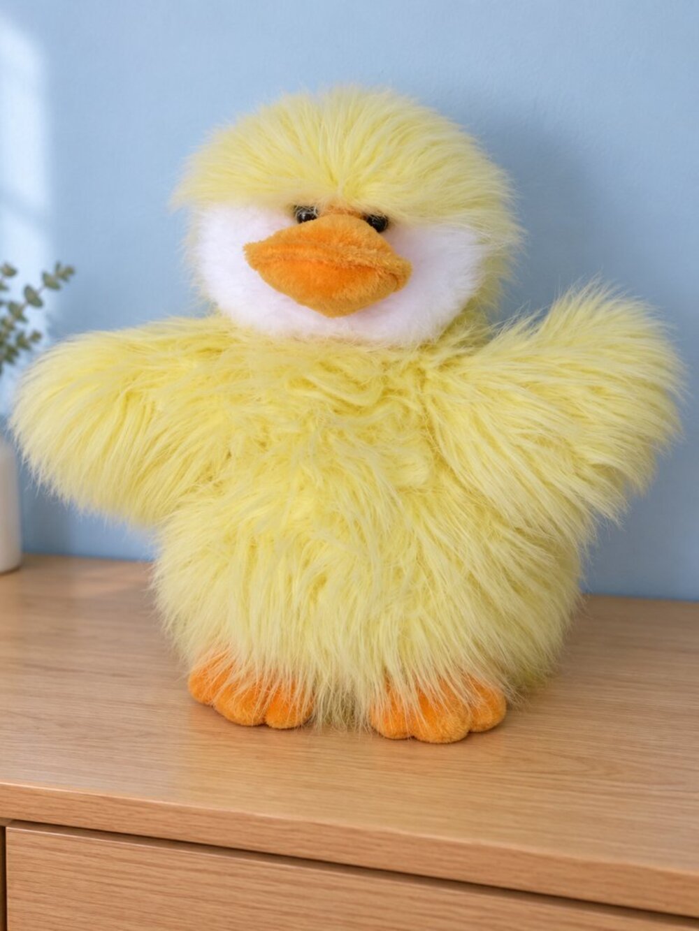 DAN DEE Giant Easter Chick Plush 21" Yellow Fluffy Long Fur Stuffed Animal